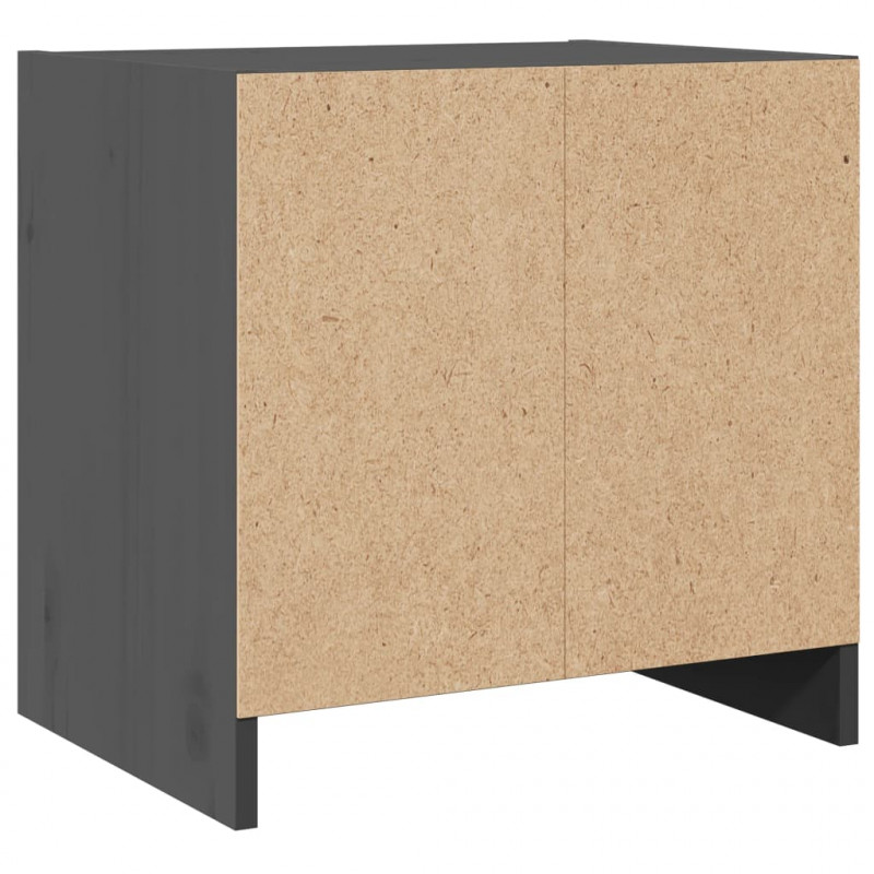 Szafki nocne, 2 szt., szare, 40x30,5x40 cm, lite drewno sosnowe