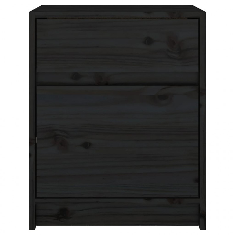 Szafki nocne, 2 szt., czarne, 40x31x50 cm, lite drewno sosnowe