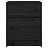 Szafki nocne, 2 szt., czarne, 40x31x50 cm, lite drewno sosnowe