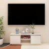 Szafka pod telewizor, biała, 110x30x40 cm, lite drewno sosnowe