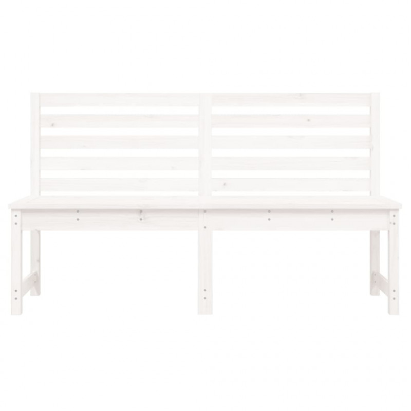 Ławka ogrodowa, biała, 157,5 cm, lite drewno sosnowe
