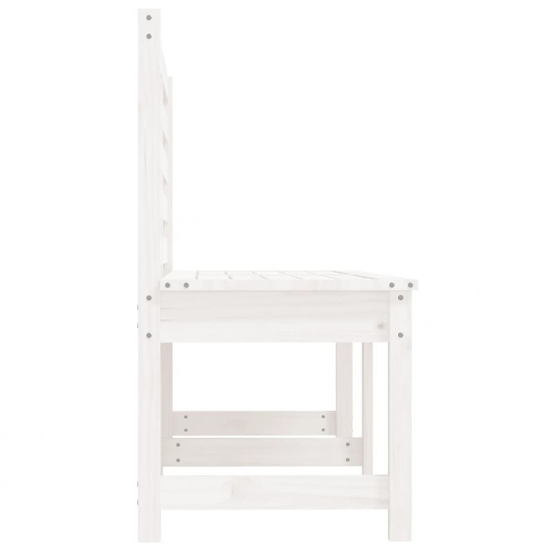 Ławka ogrodowa, biała, 157,5 cm, lite drewno sosnowe