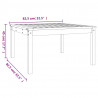 Stolik ogrodowy, czarny, 82,5x82,5x45 cm, lite drewno sosnowe