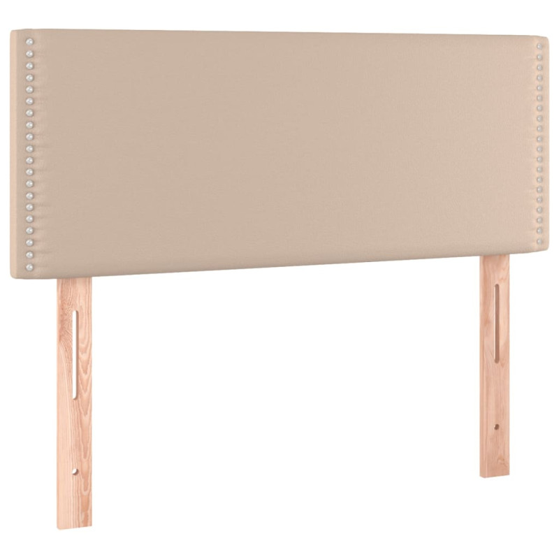 Łóżko kontynentalne, materac i LED cappuccino ekoskóra 80x200cm