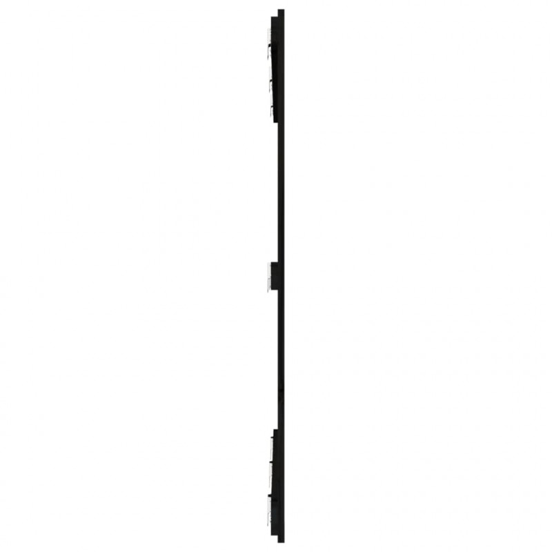 Wezgłowie łóżka, czarne, 146,5x3x110 cm, lite drewno sosnowe