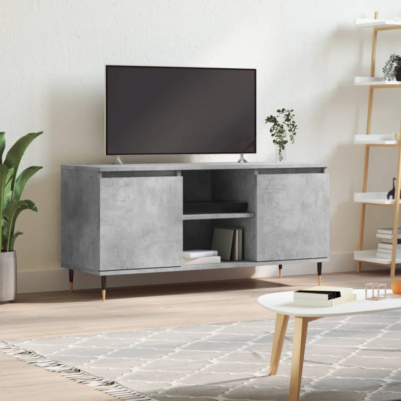 Szafka pod TV, szarość betonu, 104x35x50 cm