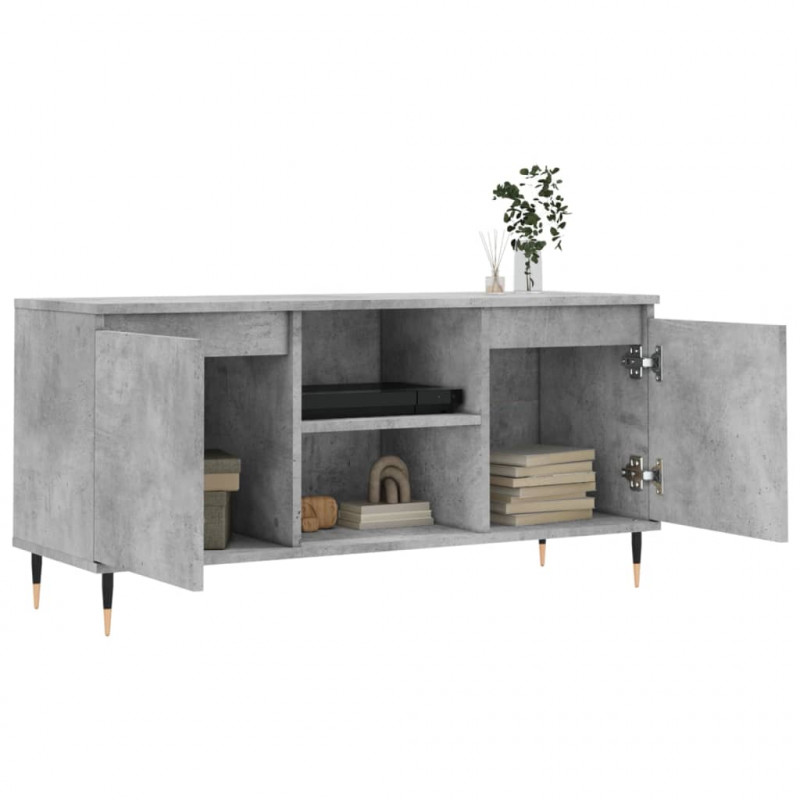 Szafka pod TV, szarość betonu, 104x35x50 cm