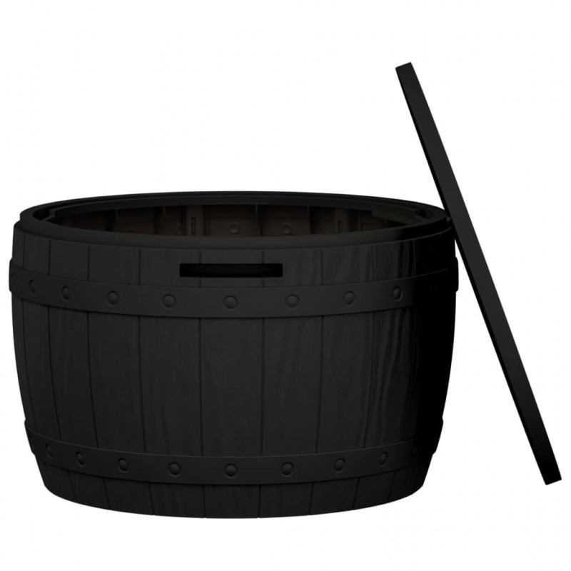 Schowek ogrodowy 3-w-1, czarny, polipropylen