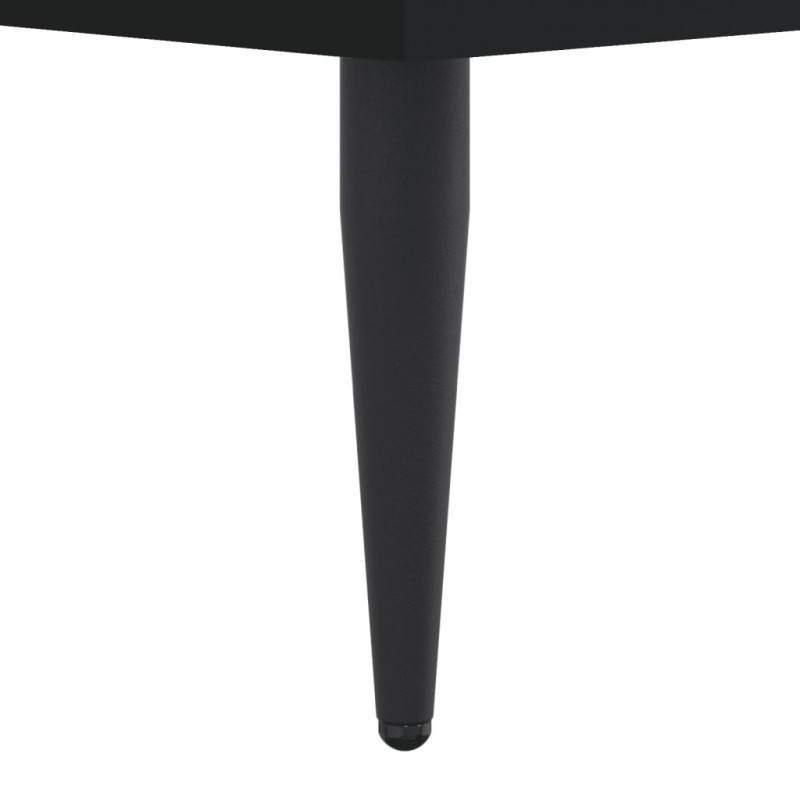 Rama łóżka, czarna, 100x200 cm, materiał drewnopochodny