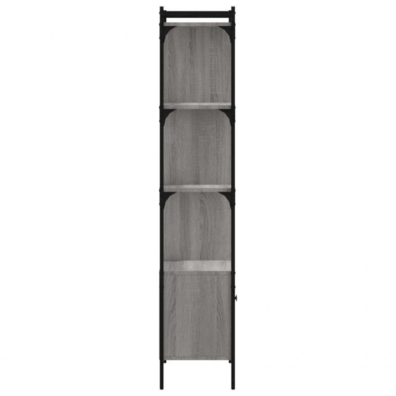 Biblioteczka z drzwiczkami, szary dąb sonoma, 44,5x30x154,5 cm