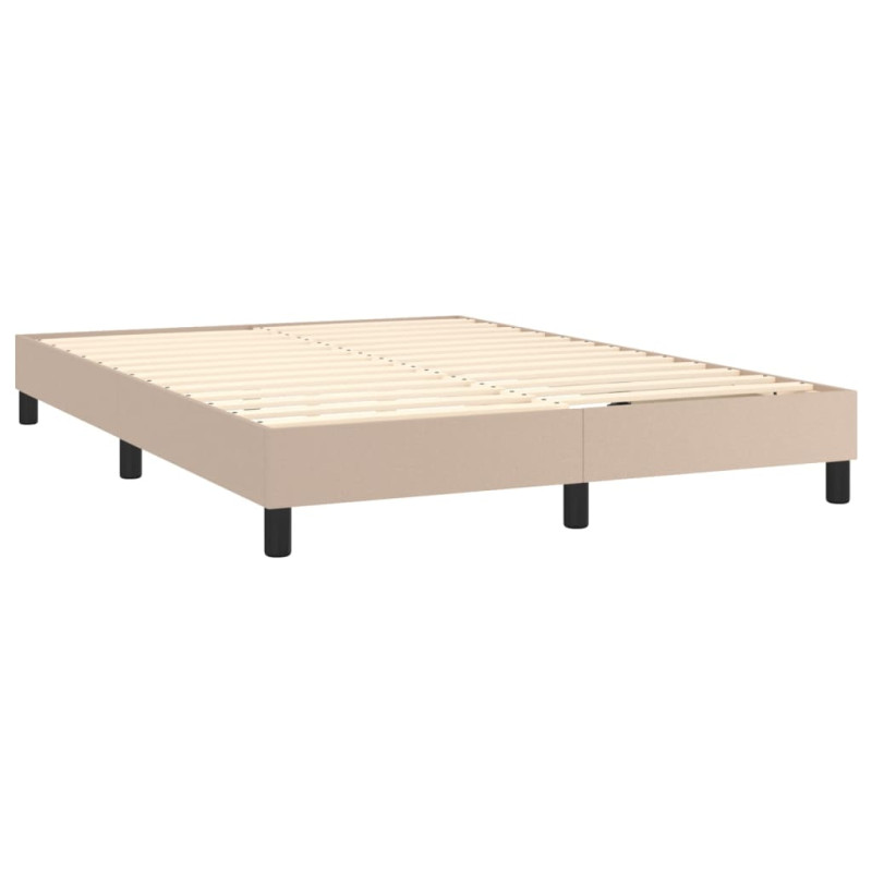 Łóżko kontynentalne, materac i LED cappuccino 140x190 cm