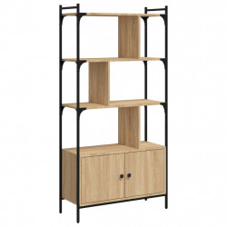 Biblioteczka z drzwiczkami, dąb sonoma, 76,5x30x154,5 cm