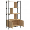 Biblioteczka z drzwiczkami, dąb sonoma, 76,5x30x154,5 cm