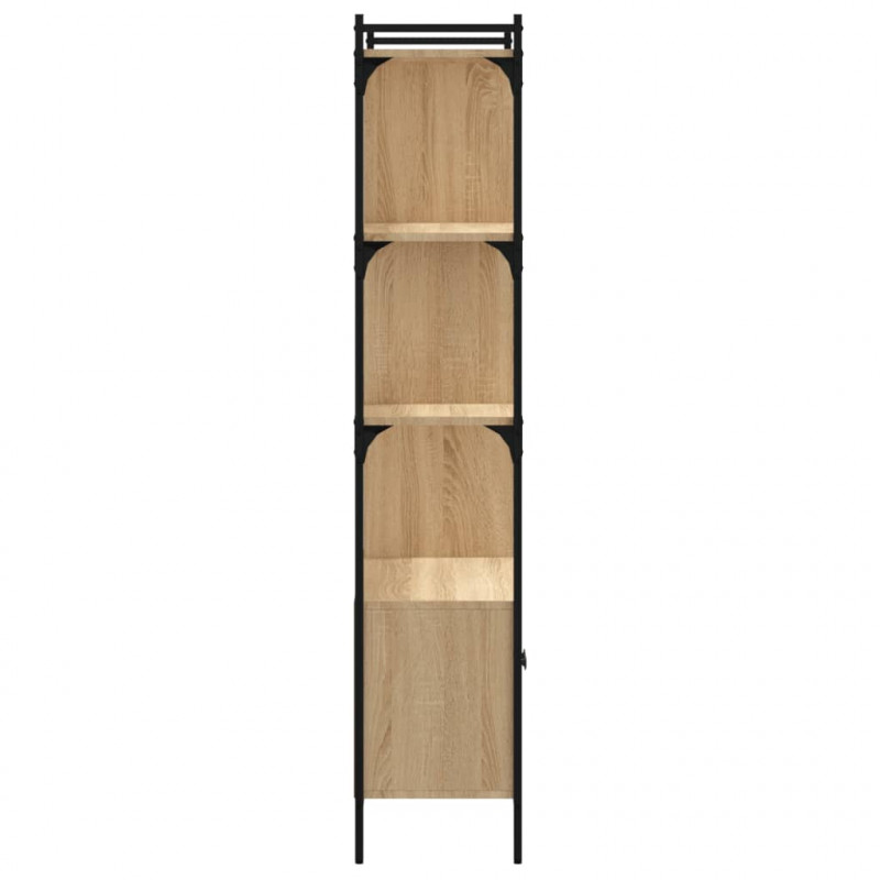 Biblioteczka z drzwiczkami, dąb sonoma, 76,5x30x154,5 cm
