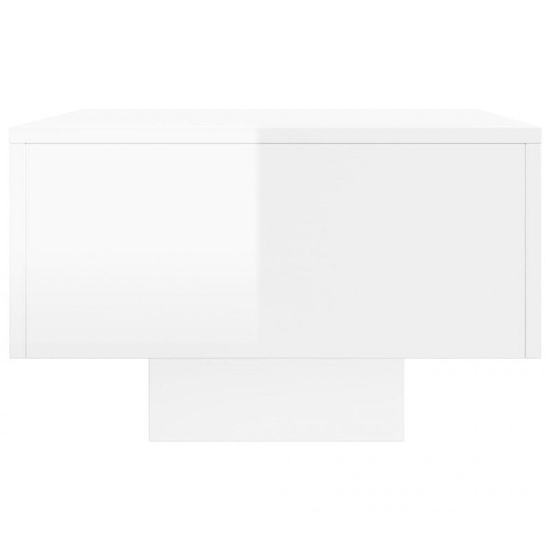 Stolik kawowy, biały z połyskiem, 100x49,5x31 cm