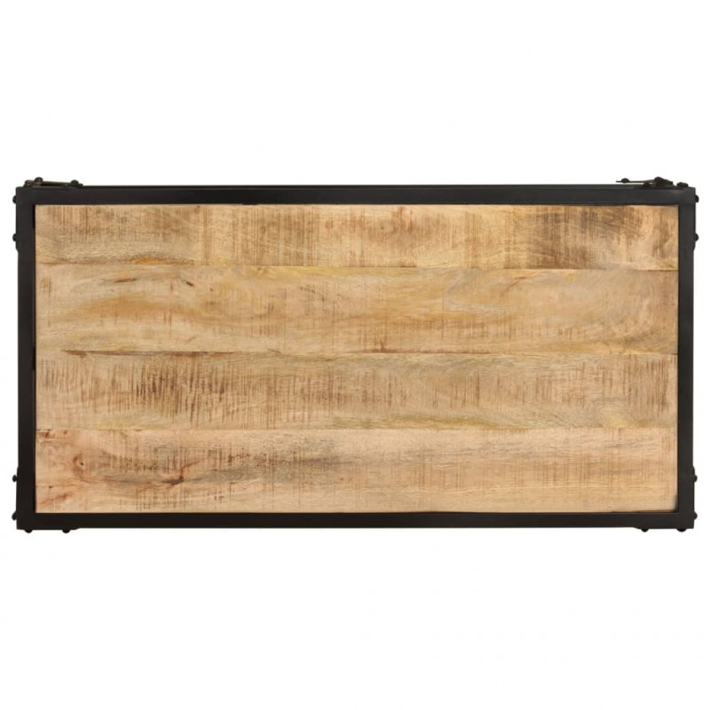 Stolik kawowy, 90x45x35 cm, surowe drewno mango