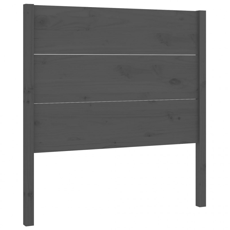 Wezgłowie łóżka, szare, 81x4x100 cm, lite drewno sosnowe