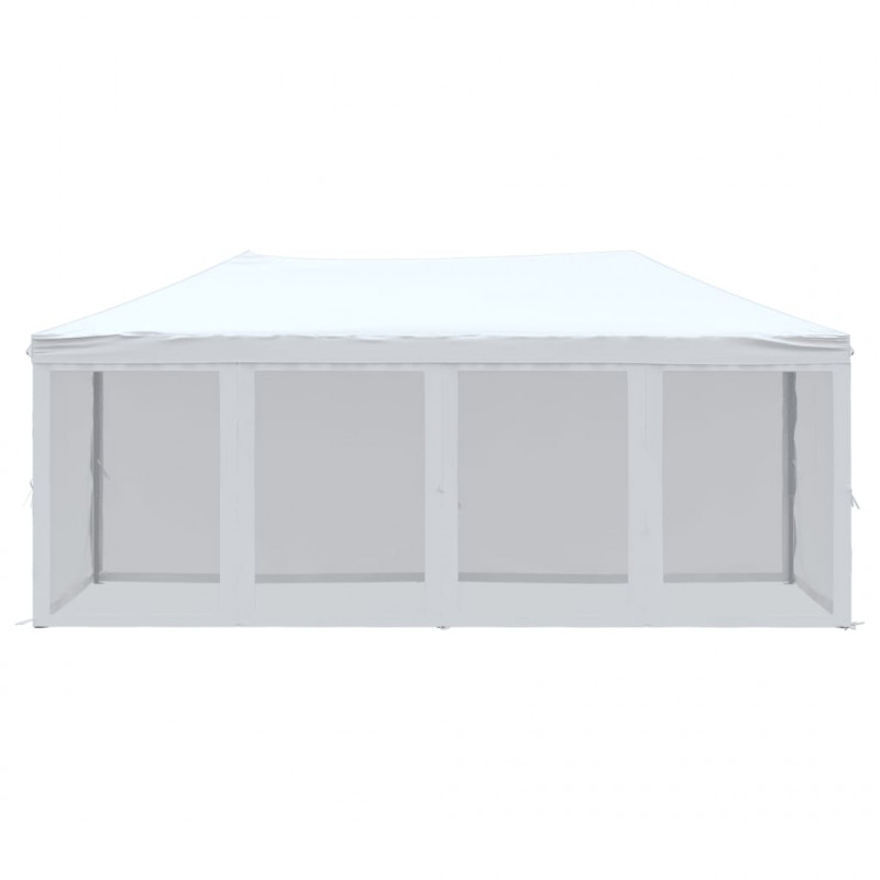 Składany namiot imprezowy ze ściankami, biały, 3x6 m