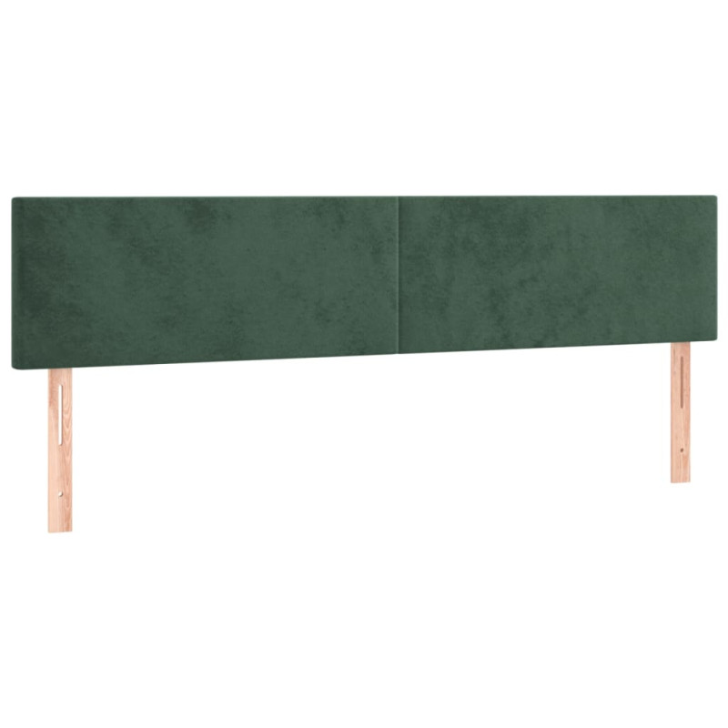 Łóżko kontynentalne z materacem i LED zielony aksamit 180x200cm