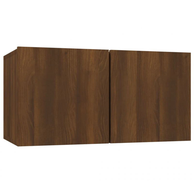Wisząca szafka pod TV, brązowy dąb, 60x30x30 cm