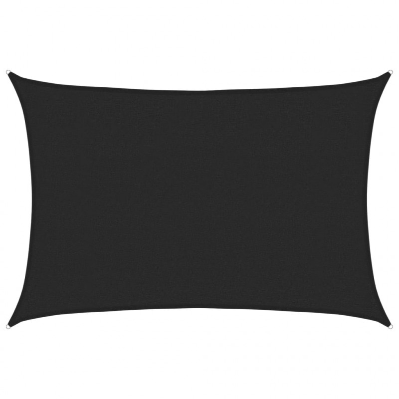 Żagiel przeciwsłoneczny, 160 g/m², czarny, 2,5x3,5 m, HDPE