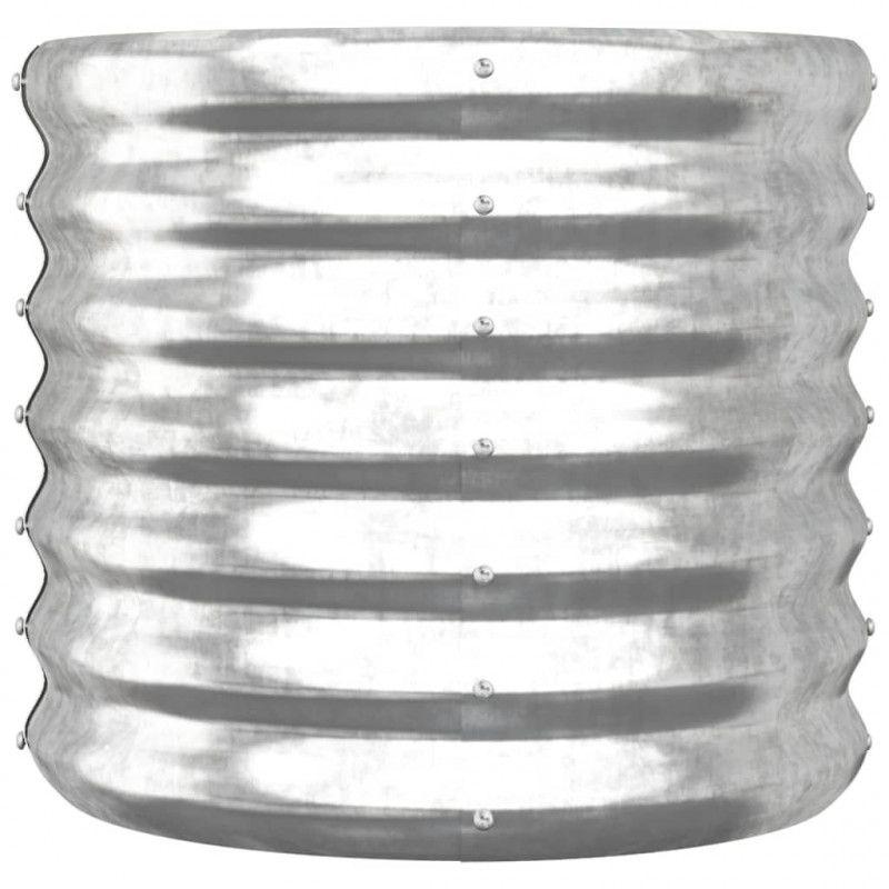 Donica ogrodowa, malowana proszkowo stal, 40x40x36 cm, srebrna