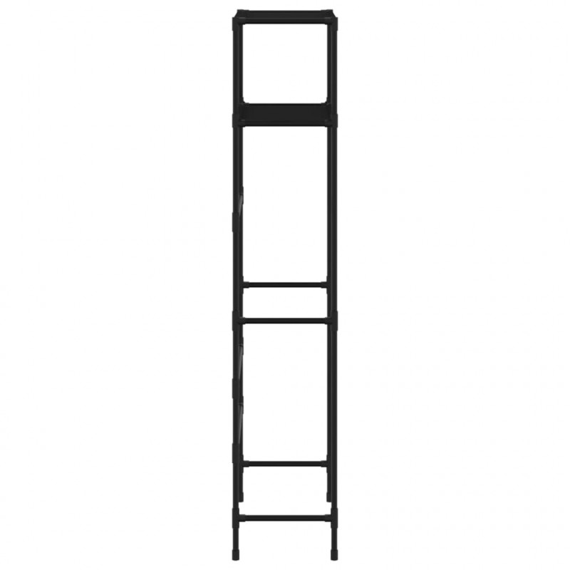 2-poziomowy regał nad toaletę, czarny, 53,5x28x143 cm, żelazo