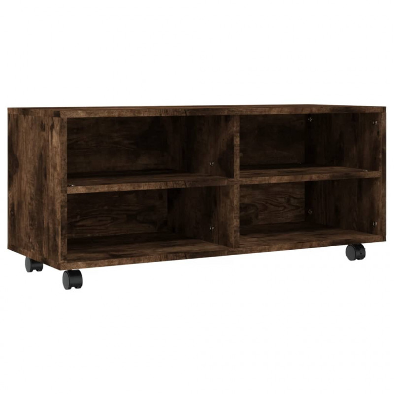 Szafka pod TV, na kółkach, przydymiony dąb, 90x35x35 cm