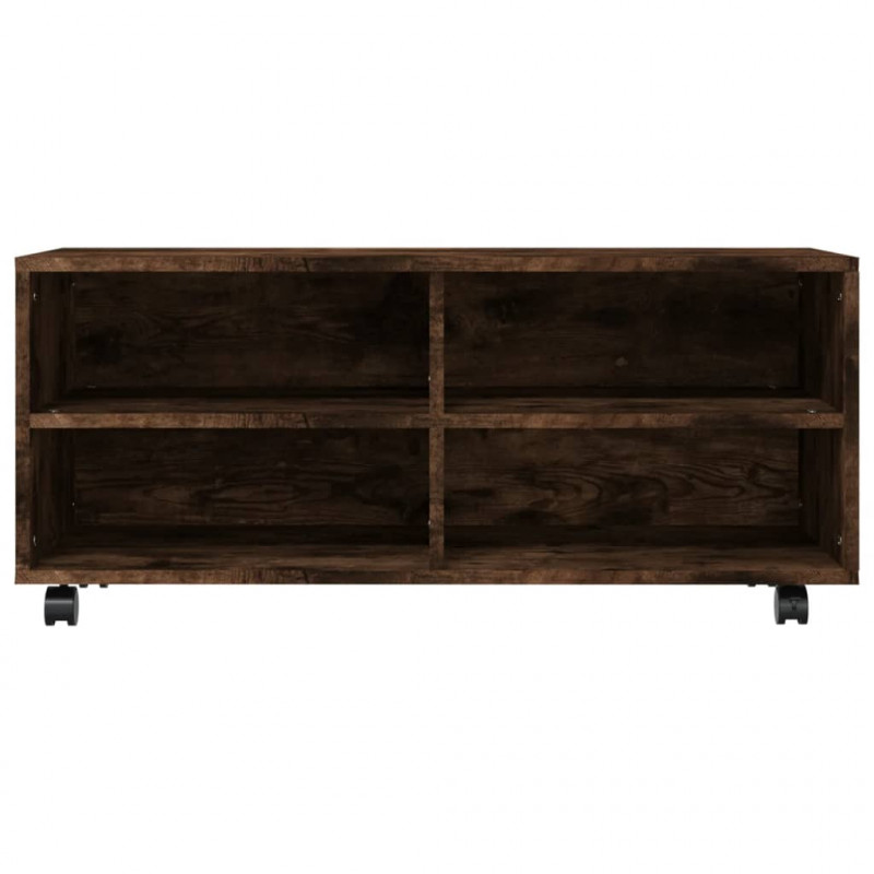 Szafka pod TV, na kółkach, przydymiony dąb, 90x35x35 cm