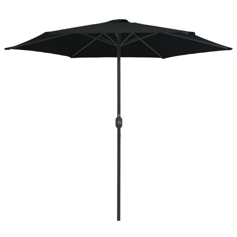 Parasol ogrodowy na aluminiowym słupku, 270x246 cm, czarny