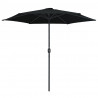 Parasol ogrodowy na aluminiowym słupku, 270x246 cm, czarny