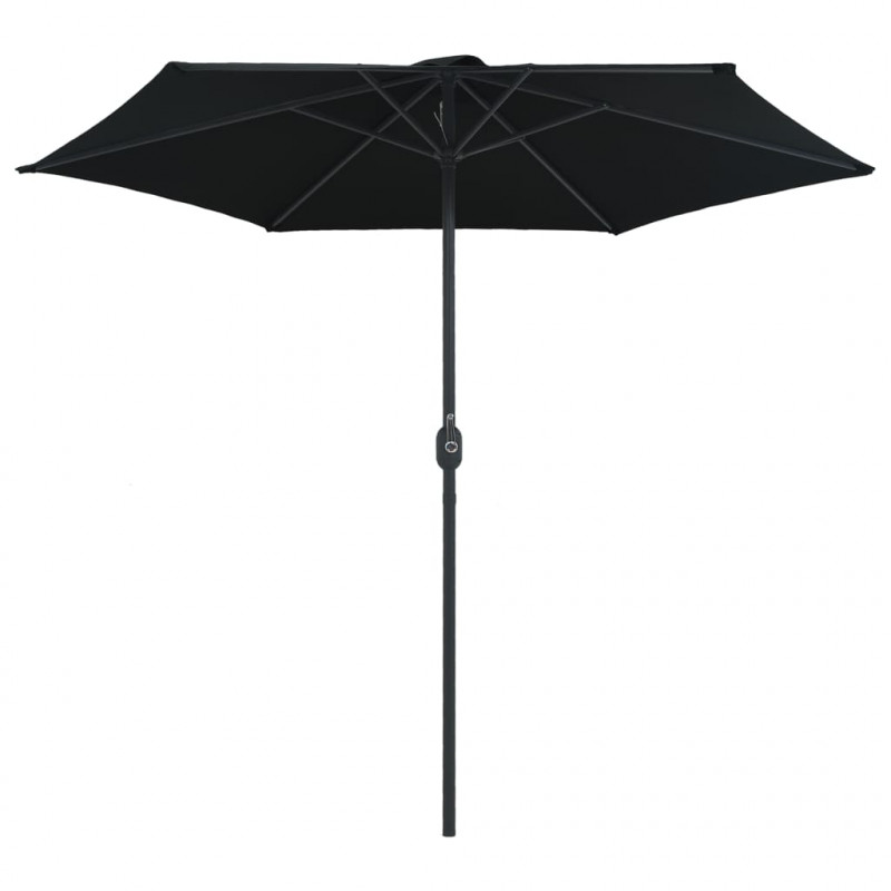 Parasol ogrodowy na aluminiowym słupku, 270x246 cm, czarny