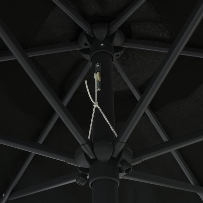 Parasol ogrodowy na aluminiowym słupku, 270x246 cm, czarny