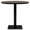 Stolik bistro z MDF, stalowa podstawa, 80x75 cm, ciemny jesion