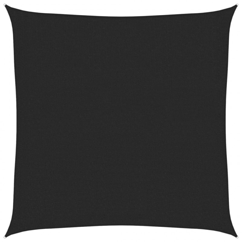 Żagiel przeciwsłoneczny, 160 g/m², czarny, 3x3 m, HDPE