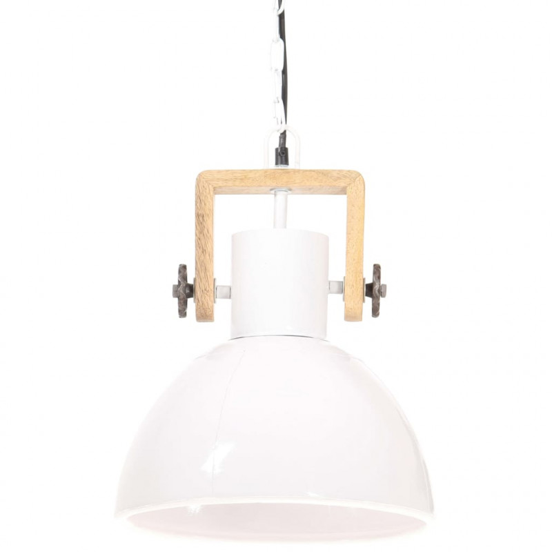 Industrialna lampa wisząca, 25 W, biała, okrągła, 30 cm, E27