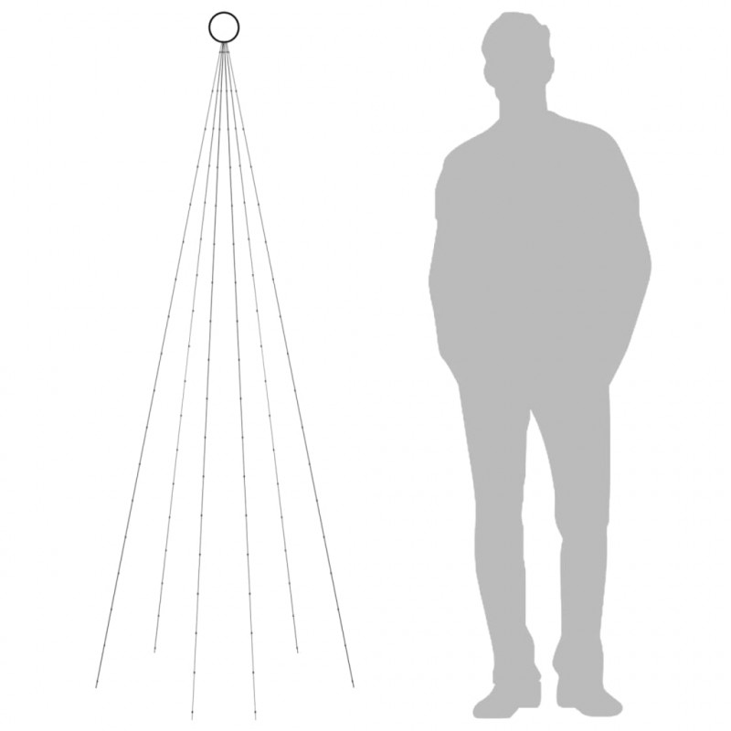 Choinka do montażu na maszcie, 108 zimnych białych LED, 180 cm