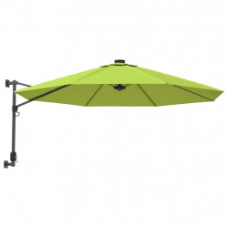 Ścienny parasol ogrodowy z LED, zielony, 290 cm