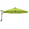 Ścienny parasol ogrodowy z LED, zielony, 290 cm