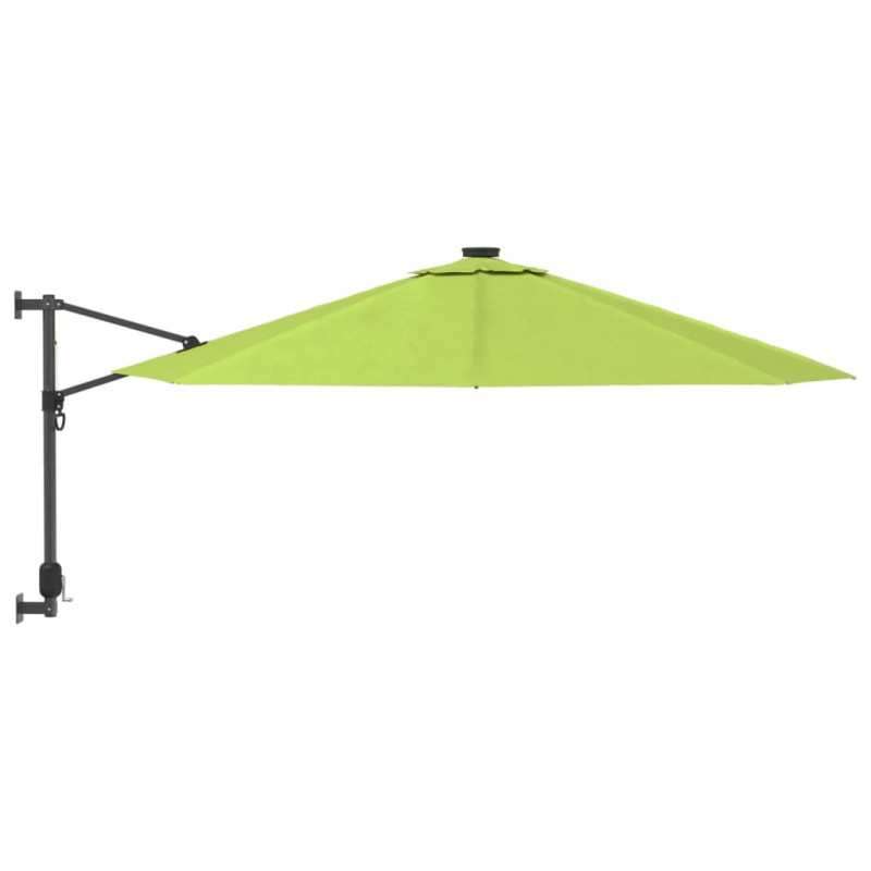 Ścienny parasol ogrodowy z LED, zielony, 290 cm