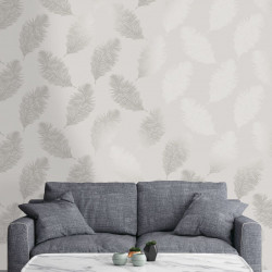 DUTCH WALLCOVERINGS Tapeta Fawning Feather, jasnoszara