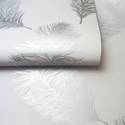 DUTCH WALLCOVERINGS Tapeta Fawning Feather, jasnoszara