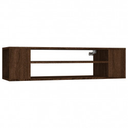 Wisząca szafka pod TV, brązowy dąb, 100x30x26,5 cm