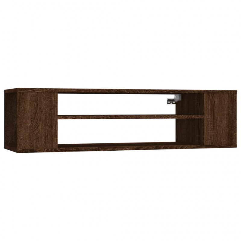 Wisząca szafka pod TV, brązowy dąb, 100x30x26,5 cm