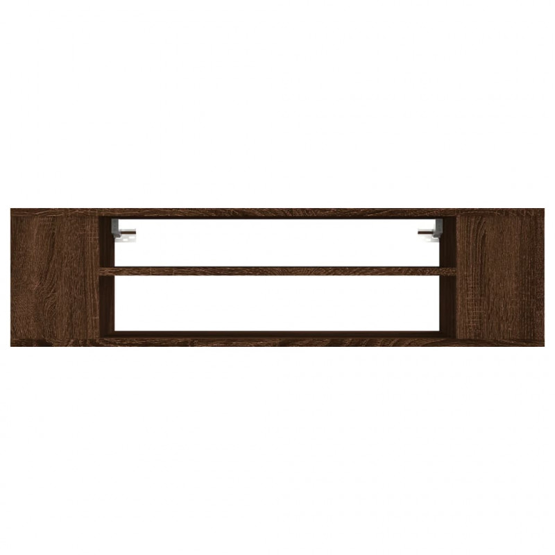 Wisząca szafka pod TV, brązowy dąb, 100x30x26,5 cm