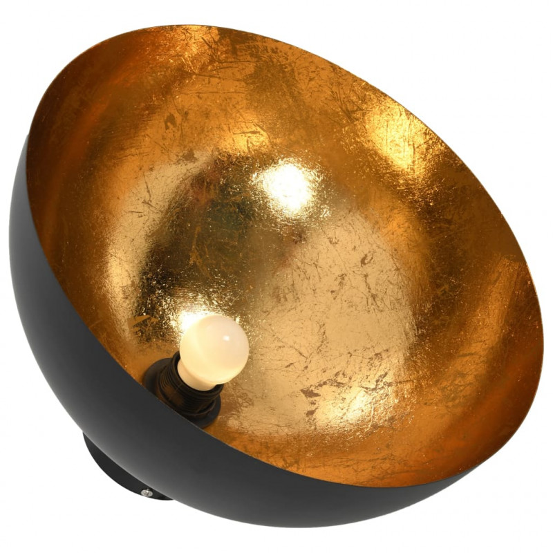 Lampy sufitowe, 2 szt., czarno-złote, półkoliste, E27
