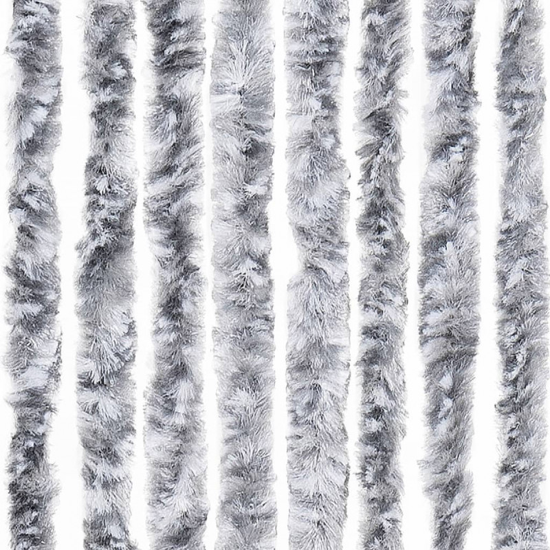 Zasłona przeciwko owadom, biało-szara, 90x200 cm, szenil
