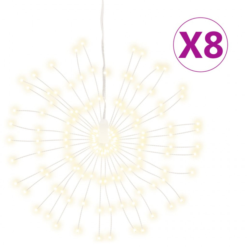 Ozdoby świąteczne, 140 lampek LED, 8 szt., ciepła biel, 17 cm