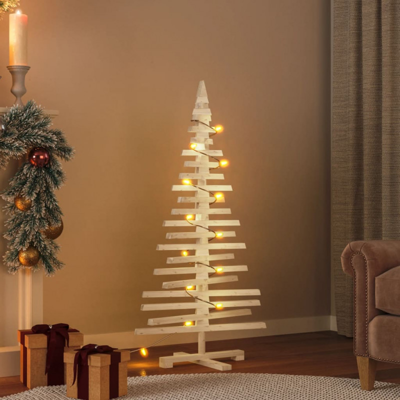 Drewniana choinka do udekorowania, 120 cm, lite drewno sosnowe
