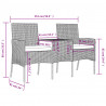 2-osobowa sofa ogrodowa ze stolikiem, polirattan, antracytowa